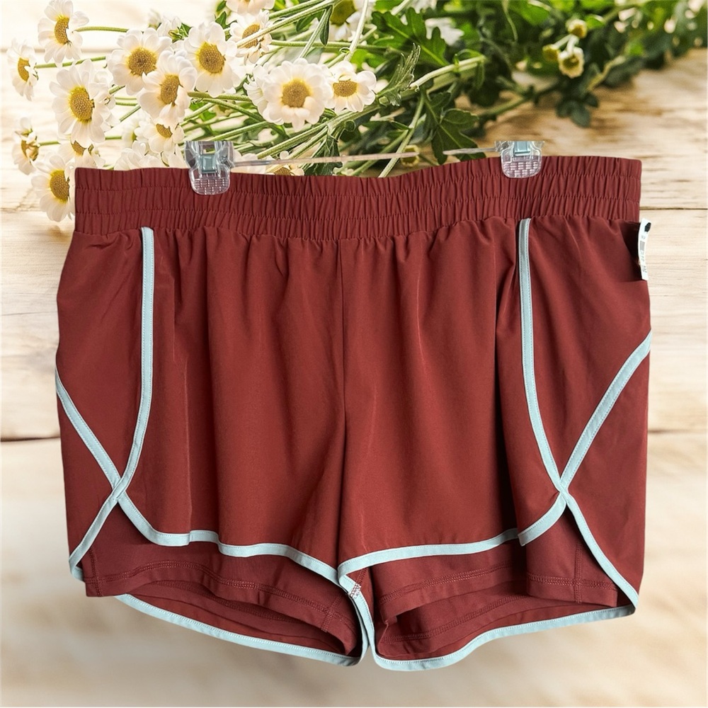 Ideology Women's Performance Activewear Layered-Look Shorts Size XXL